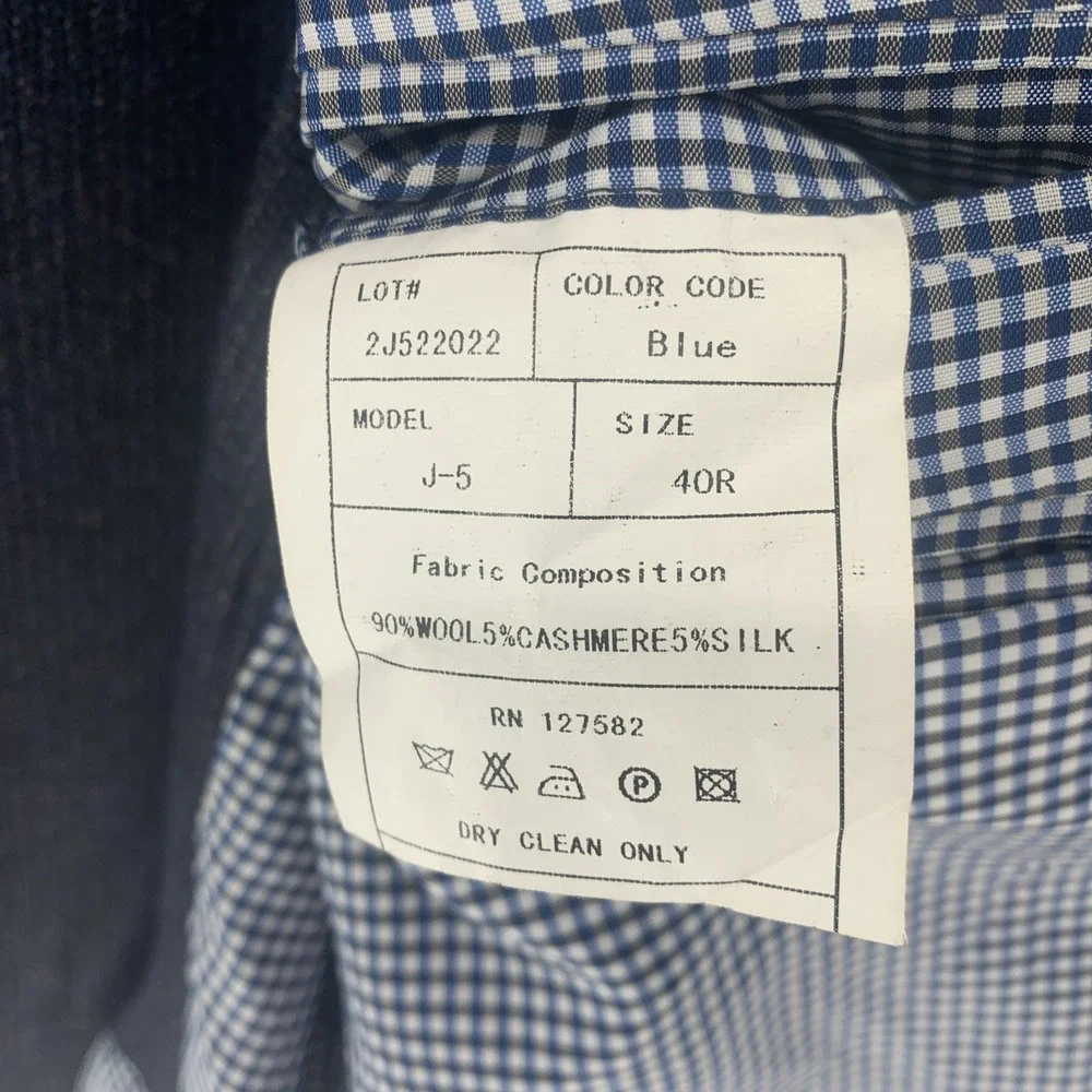 Paul Betenly Jacket Men 40R Blue Blazer Lanificio Filarte Silk Cashmere Wool